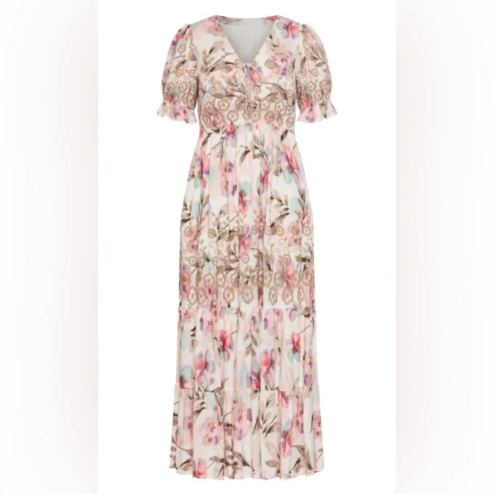 Avenue - ARNA YORK - Emelia Print Maxi Dress - garden Size: 26/28 3X - Picture 4 of 5